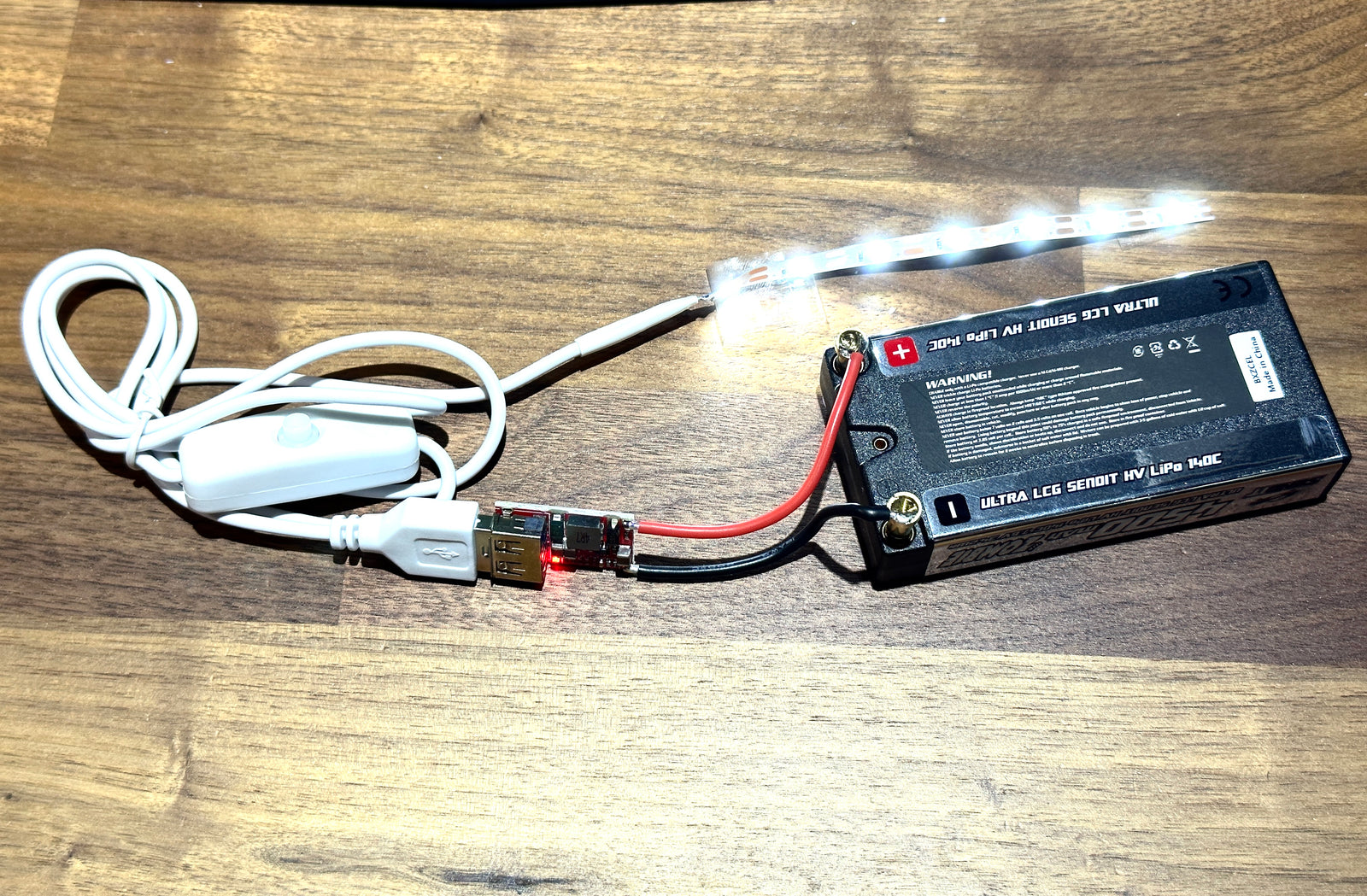 Recreational DIY led light combo with rechargable 4500mah 7.6V Lithium-Ion Battery x2