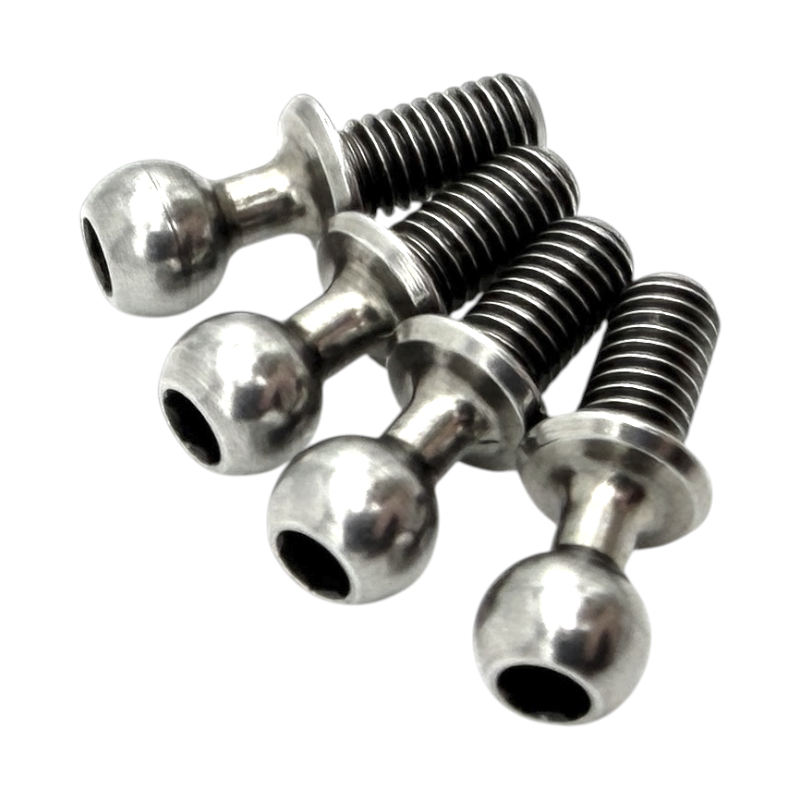 RC MAKER 4121 - 4.3mm Male Ball Stud (Long) Polished (4)