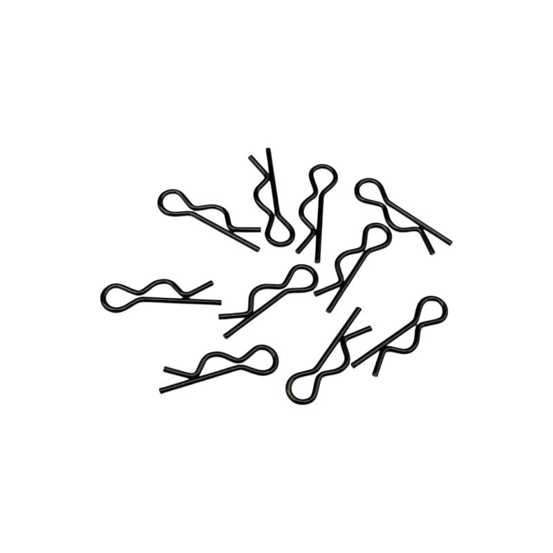 RC MAKER 4140 - Black Body Clips (10)
