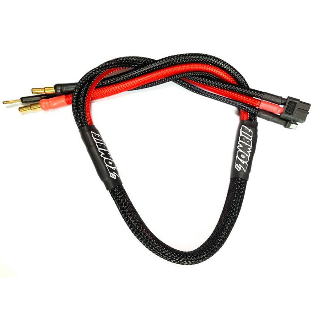 Team Zombie XT60, 4/5mm tube plug 2s-balance 600mm 12awg charging cable (RED BLACK)