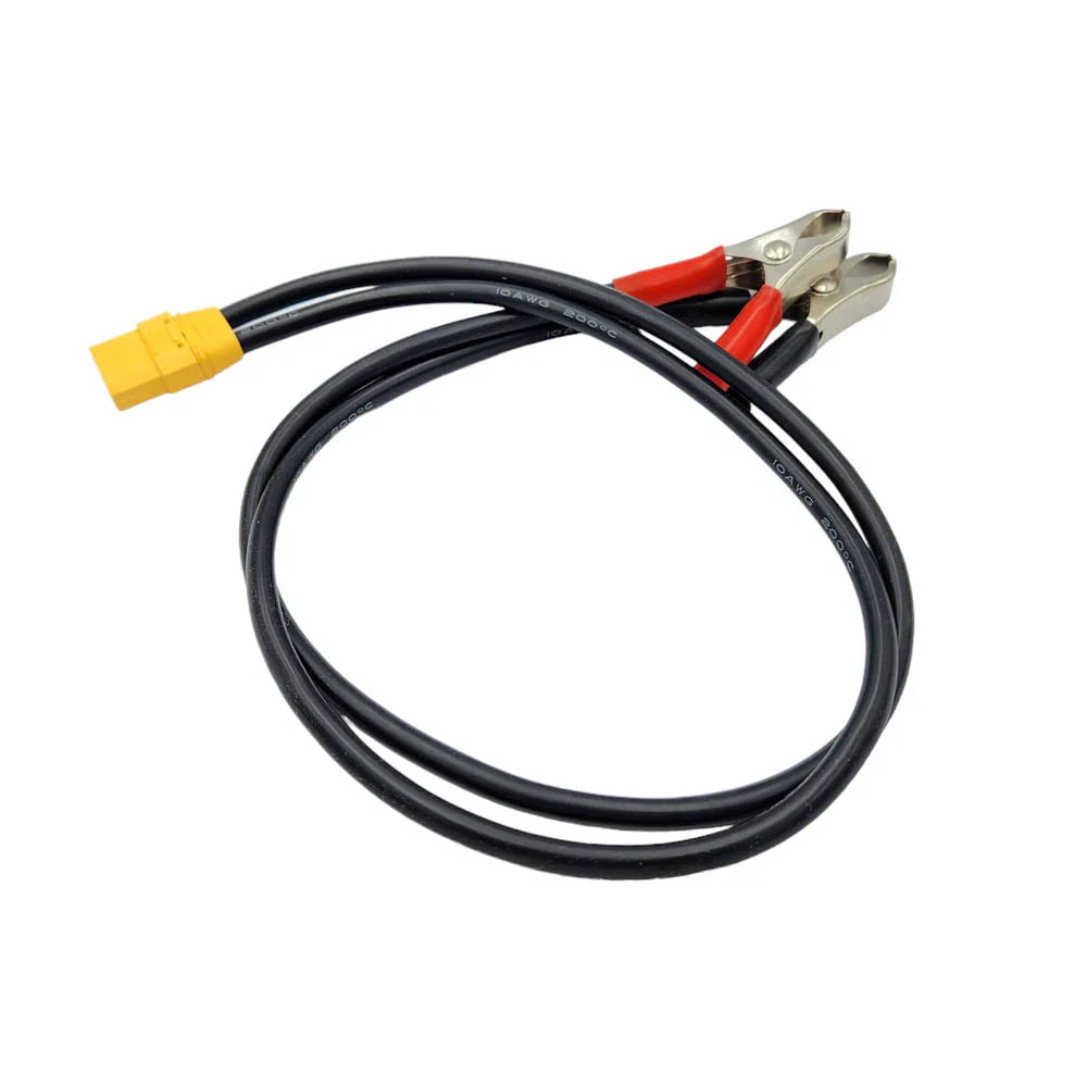 Team Zombie XT90, gator clip 500mm 10awg power supply cable (FULL BLACK)