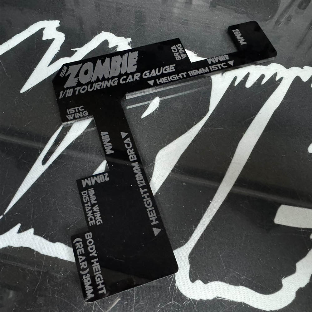 Team Zombie acrylic ISTC/BRCA 1/10 touring car body & side wing guage 115mm roof height