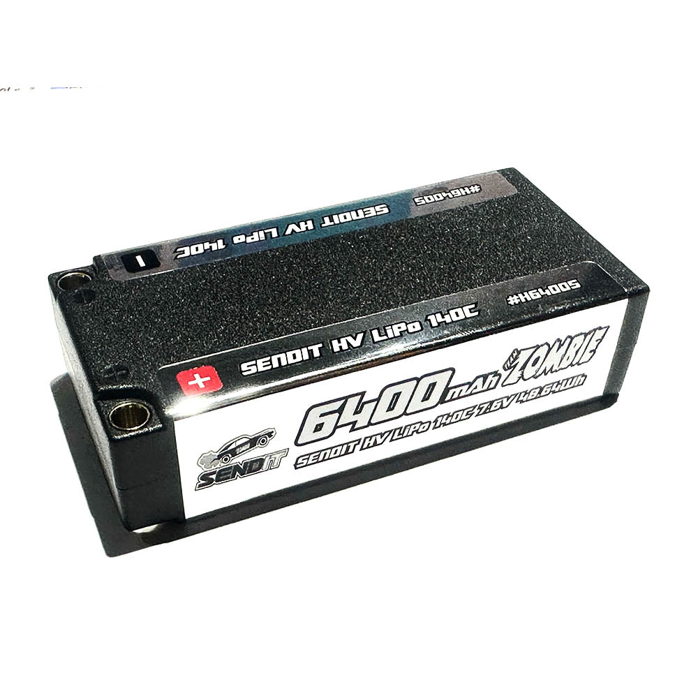 Team Zombie SENDIT 6400mAh 7.6v HV 140c shortie EFRA, BRCA APPROVED