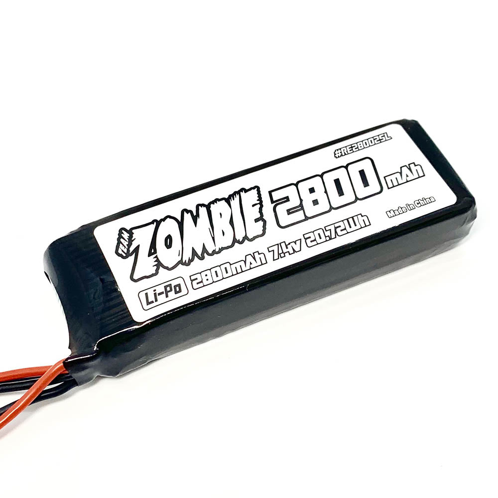Team Zombie 2800mAh 7.4v receiver long pack